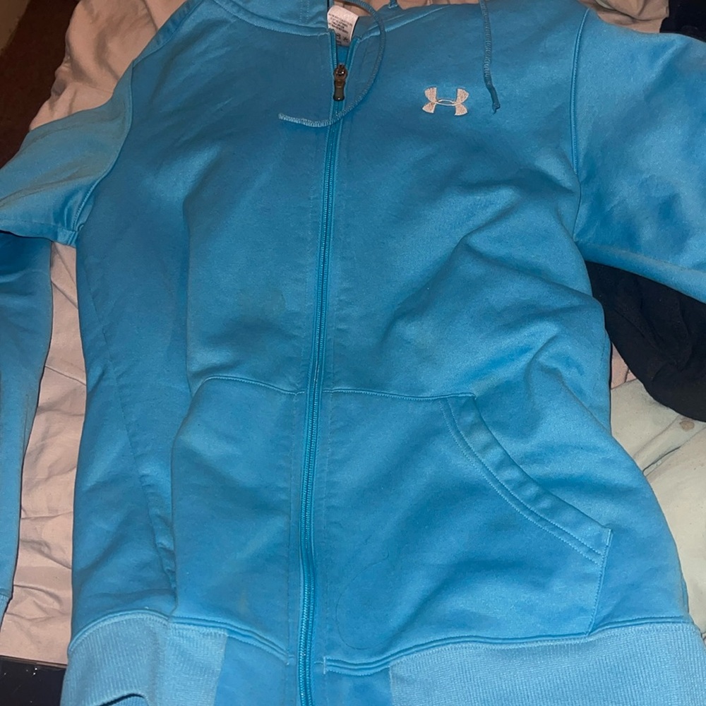 Blue under armor zip up size sm